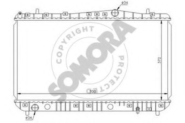 Радиатор, охлаждение двигателя SOMORA 064040