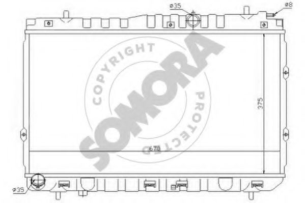 Радиатор, охлаждение двигателя SOMORA 112040A