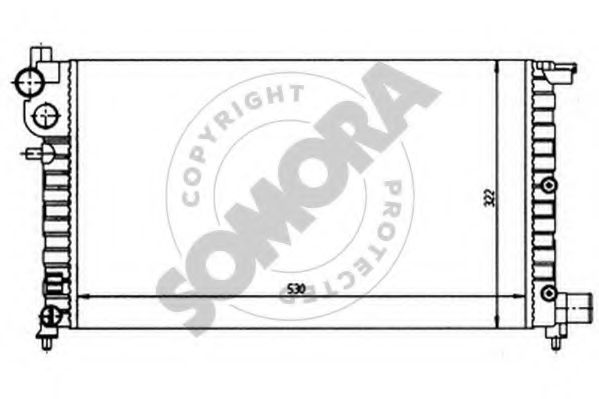 Радиатор, охлаждение двигателя SOMORA 224141