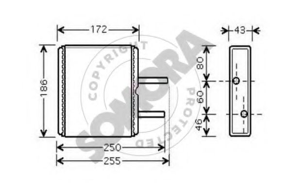 Теплообменник, отопление салона SOMORA 303050