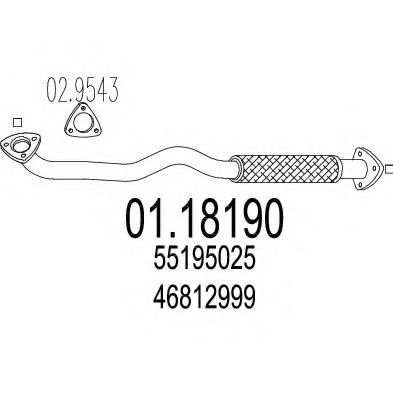 Труба выхлопного газа MTS 01.18190