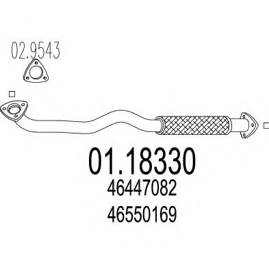 Труба выхлопного газа MTS 01.18330