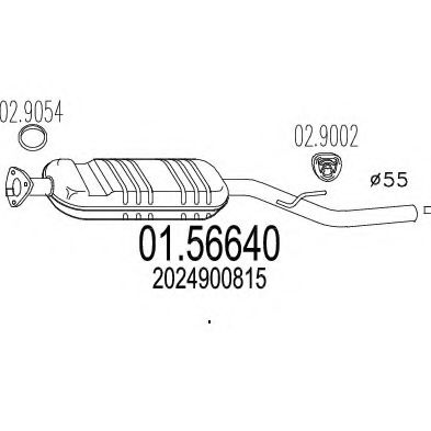Средний глушитель выхлопных газов MTS 01.56640