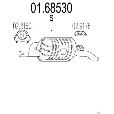 Глушитель выхлопных газов конечный TIMAX 220359