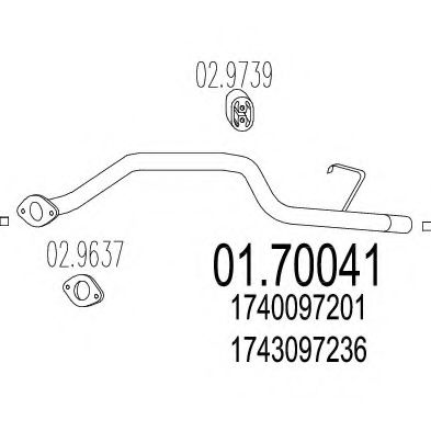 Труба выхлопного газа MTS 01.70041
