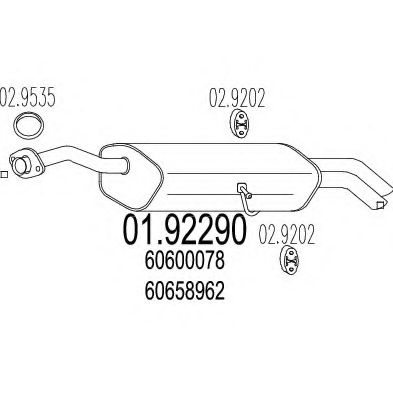 Глушитель выхлопных газов конечный MTS 01.92290