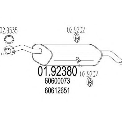 Глушитель выхлопных газов конечный TIMAX 230474