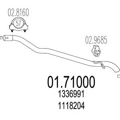 Труба выхлопного газа MTS 01.71000