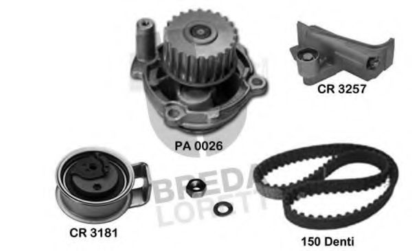 Водяной насос + комплект зубчатого ремня BREDA  LORETT KPA0683A