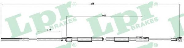 Трос, стояночная тормозная система LPR C0085B