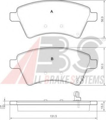 Комплект тормозных колодок, дисковый тормоз A.B.S. 37532 OE