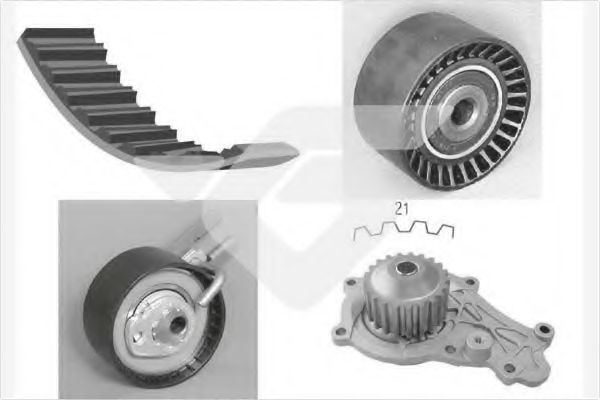 Водяной насос + комплект зубчатого ремня HUTCHINSON KH 165WP59