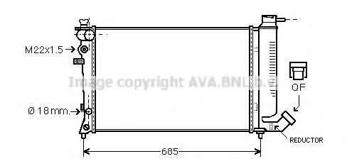 Радиатор, охлаждение двигателя AVA QUALITY COOLING CN2136