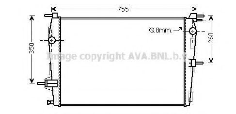 Радиатор, охлаждение двигателя AVA QUALITY COOLING RT2458