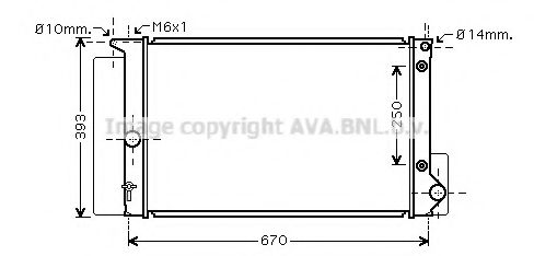 Радиатор, охлаждение двигателя AVA QUALITY COOLING TO2695