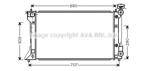 Радиатор, охлаждение двигателя AVA QUALITY COOLING TOA2293