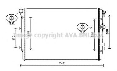 Радиатор, охлаждение двигателя AVA QUALITY COOLING VWA2324