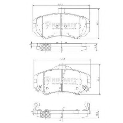 Комплект тормозных колодок, дисковый тормоз NIPPARTS N3600544