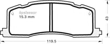 Комплект тормозных колодок, дисковый тормоз MGA 301