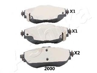 Комплект тормозных колодок, дисковый тормоз ASHIKA 50-02-2000