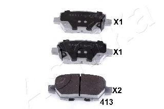 Комплект тормозных колодок, дисковый тормоз ASHIKA 51-04-413