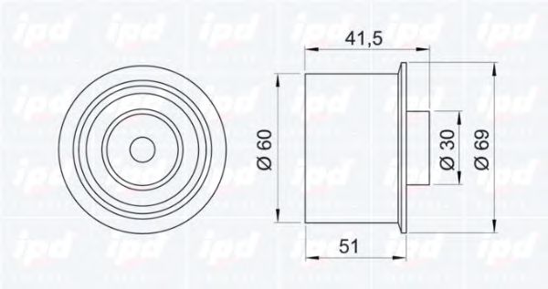 Паразитный / Ведущий ролик, зубчатый ремень IPD 150981