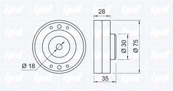 Паразитный / Ведущий ролик, зубчатый ремень IPD 150104