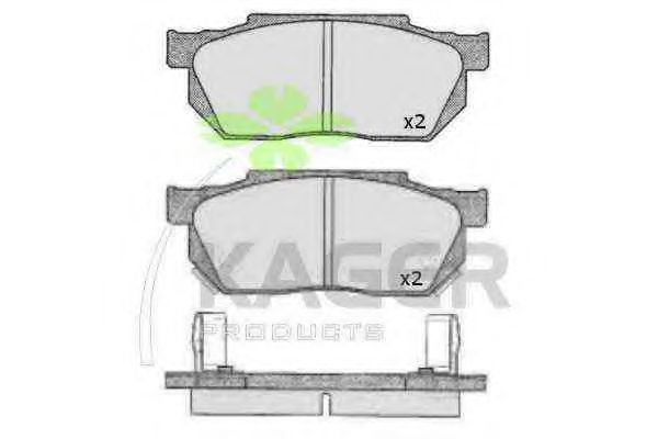 Комплект тормозных колодок, дисковый тормоз KAGER 20193