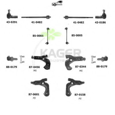 Подвеска колеса KAGER 800253