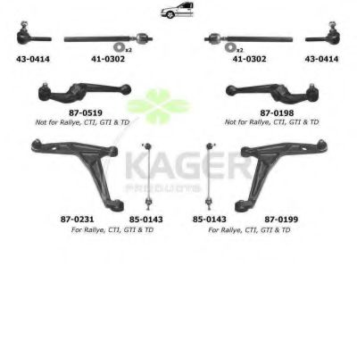 Подвеска колеса KAGER 800750