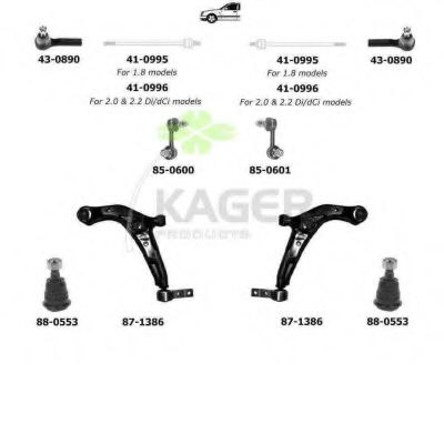 Подвеска колеса KAGER 801064