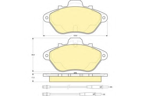 Комплект тормозных колодок, дисковый тормоз GIRLING 6109563