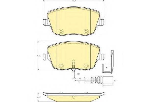 Комплект тормозных колодок, дисковый тормоз GIRLING 6114721