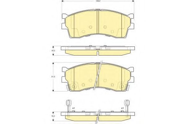 Комплект тормозных колодок, дисковый тормоз GIRLING 6132859