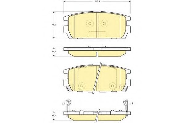 Комплект тормозных колодок, дисковый тормоз GIRLING 6132969