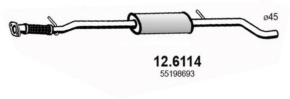 Средний глушитель выхлопных газов ASSO 12.6114