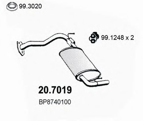 Глушитель выхлопных газов конечный ASSO 20.7019