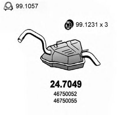 Глушитель выхлопных газов конечный ASSO 247049