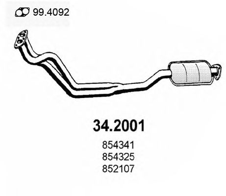 Предглушитель выхлопных газов ASSO 34.2001