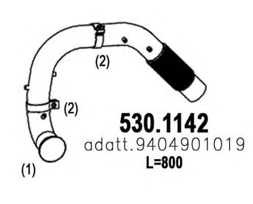 Труба выхлопного газа ASSO 530.1142
