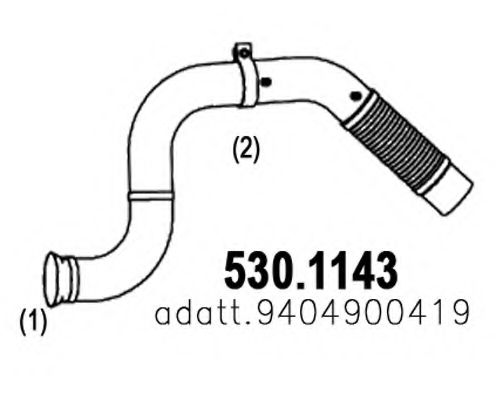 Труба выхлопного газа ASSO 530.1143