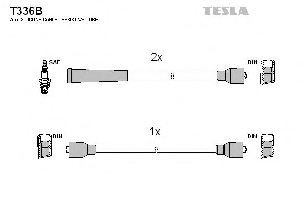 Комплект проводов зажигания TESLA T336B