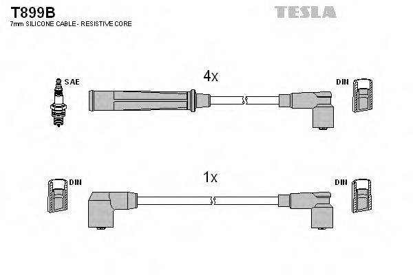 Комплект проводов зажигания TESLA T899B