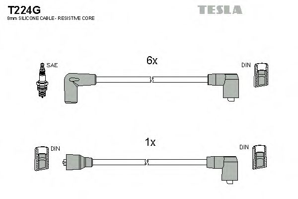 Комплект проводов зажигания TESLA T224G