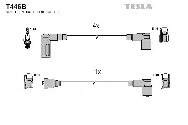 Комплект проводов зажигания TESLA T446B