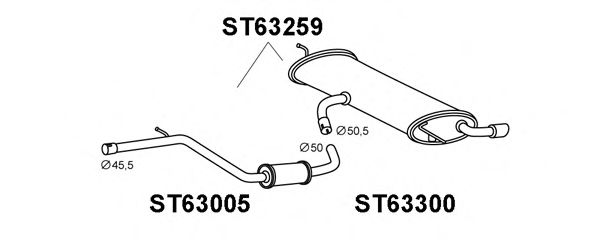 Глушитель выхлопных газов конечный VENEPORTE ST63259