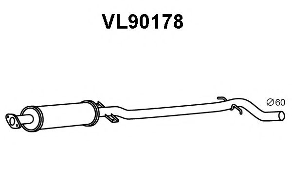 Предглушитель выхлопных газов VENEPORTE VL90178