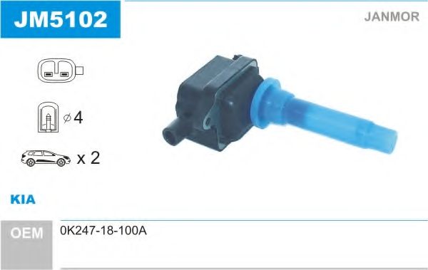 Катушка зажигания JANMOR JM5102
