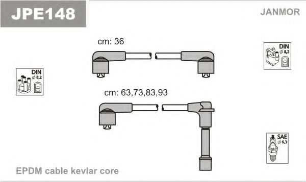 Комплект проводов зажигания JANMOR JPE148