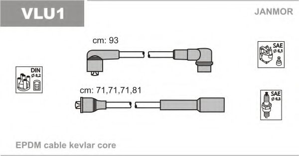 Комплект проводов зажигания JANMOR VLU1